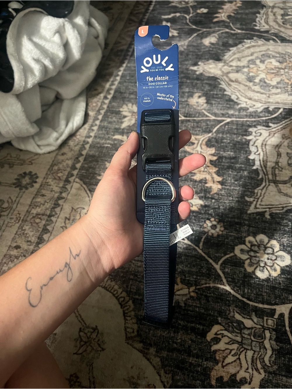 Classic Navy Dog Collar - Adjustable Everyday Collar